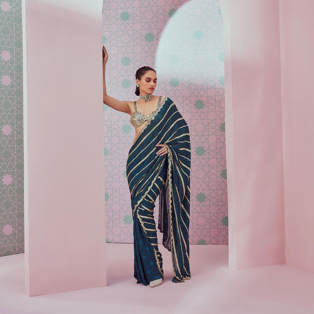 Sequins saree outlet online