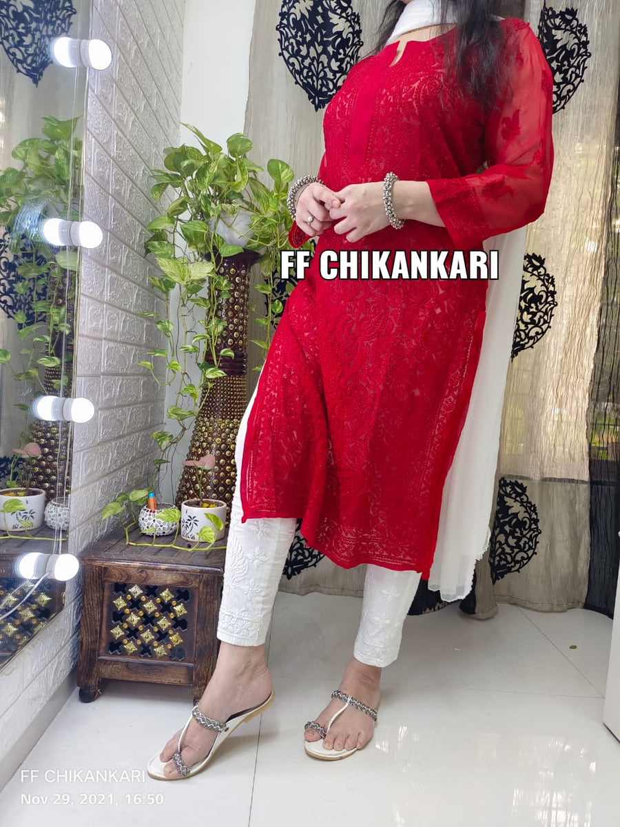 FF CHIKANKARI BRAND CHIKANKARI KURTI FOR WOMEN