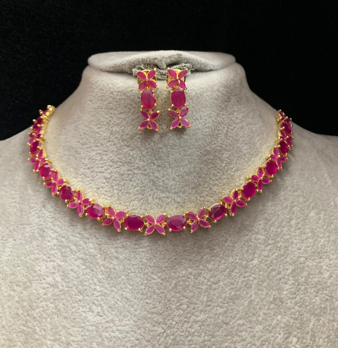 Pink gemstone store necklace