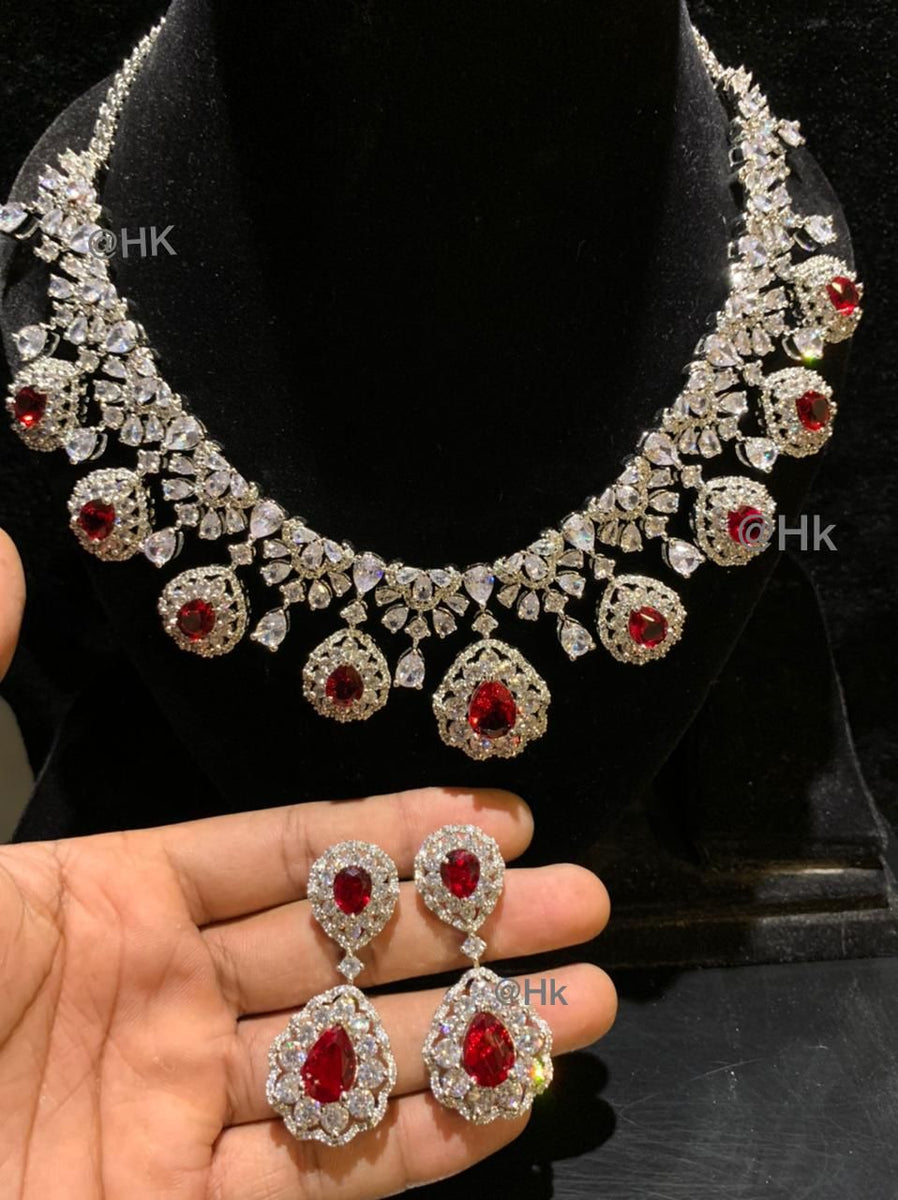 White stone store necklace for gown