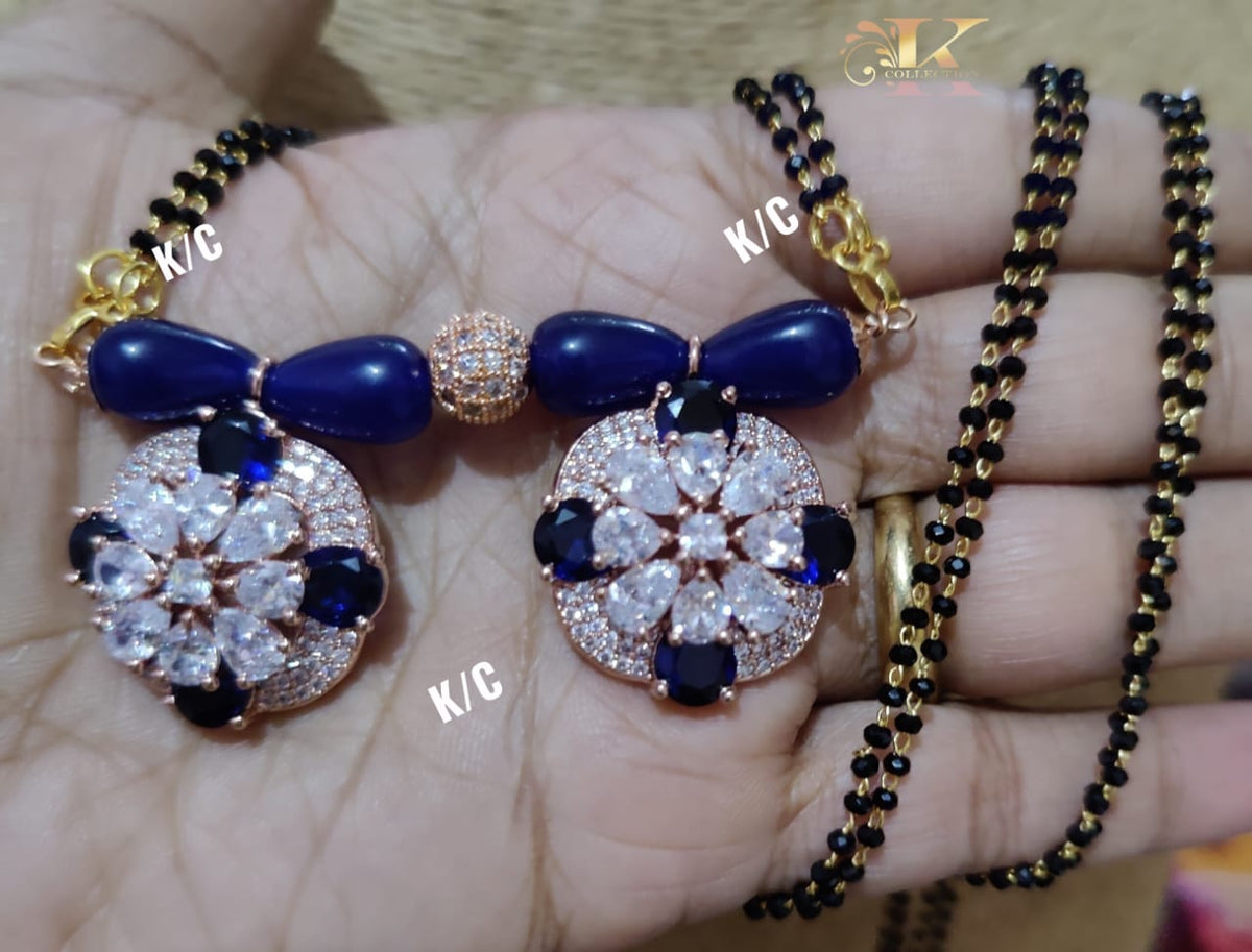 Blue stone hot sale mangalsutra design