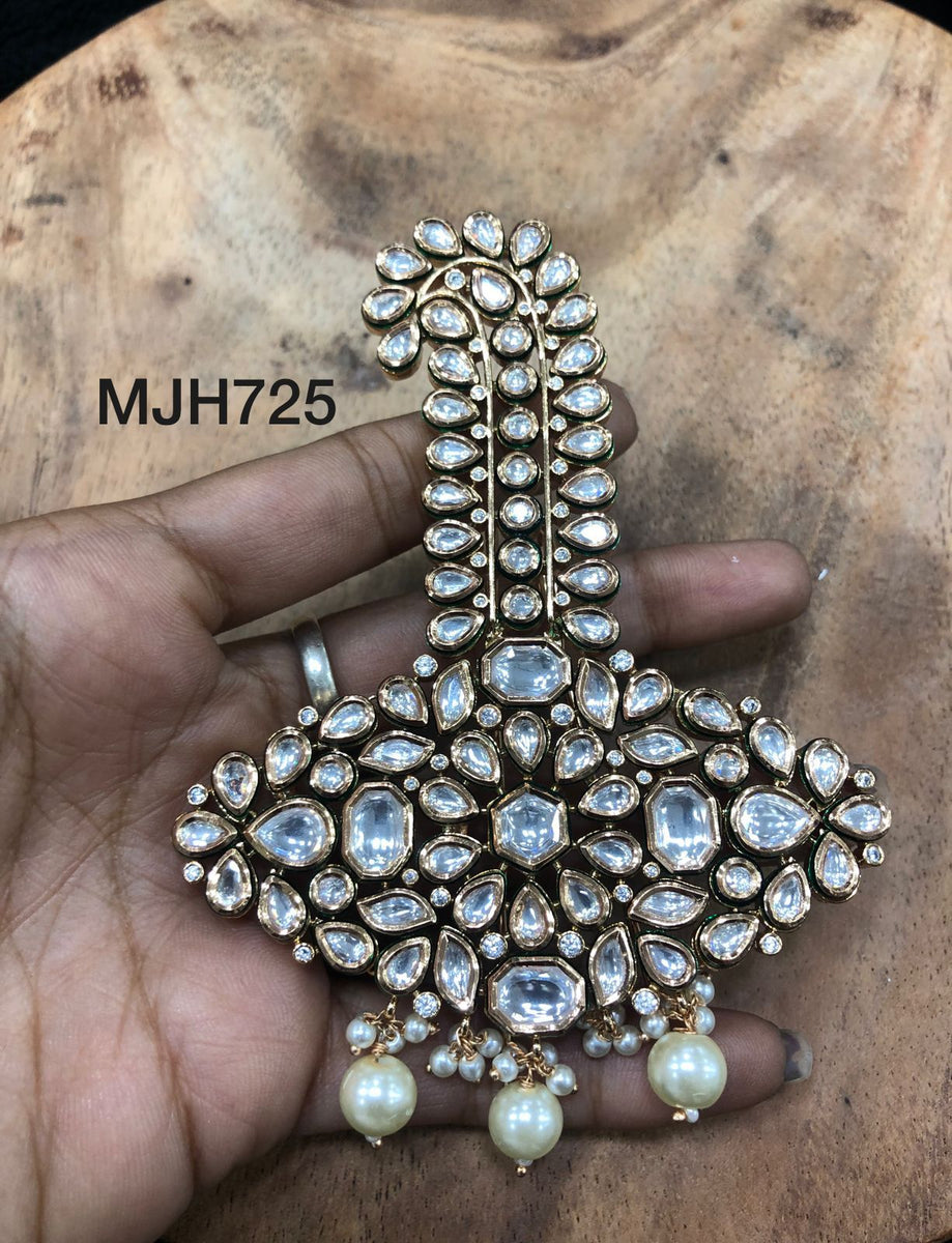 Kundan brooch hot sale