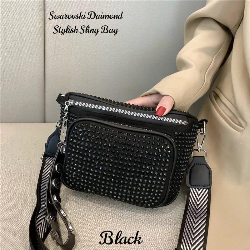 New Designer Stylish Swarowski Diamond Sling Bag for women PANK001SS www.soosi .in