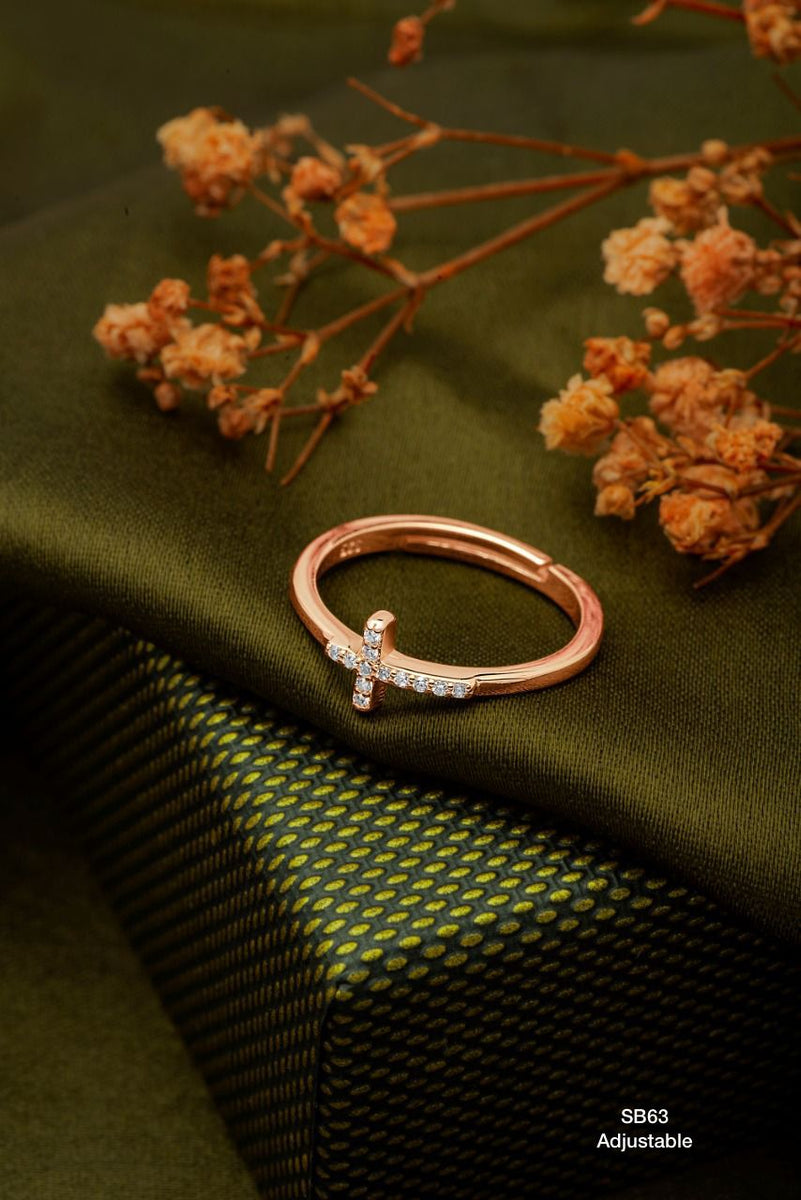 Clara , Designer Cross Solitaire Diamond Ring for Women-DUB001DR –