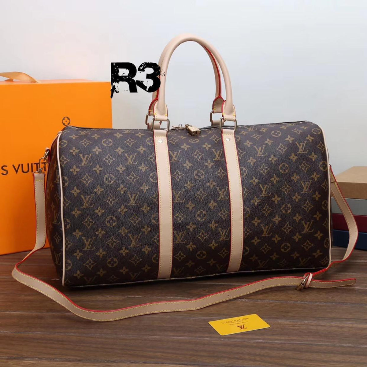 Louis Vuitton Keepall 55 Monogram Miroir Gold in Leather with Gold-tone - US
