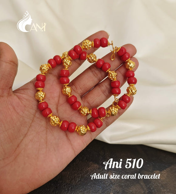 Mini Goddess (children) Red Coral and Silver Bracelet - Magda Molina Designs