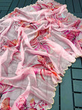 Pastel Pink  Shade Organza Handwork Saree for Women-SSS001PP