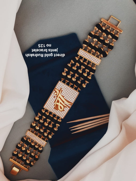 Maa Finely Detailed Design Gold Plated Rudraksha Bracelet for Men - Style  C770 – Soni Fashion®