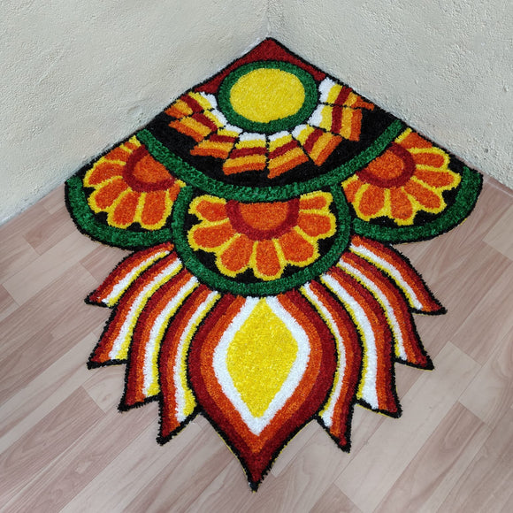 Feather Rangoli(CORNER )mat for Decoration -ANUB001CM
