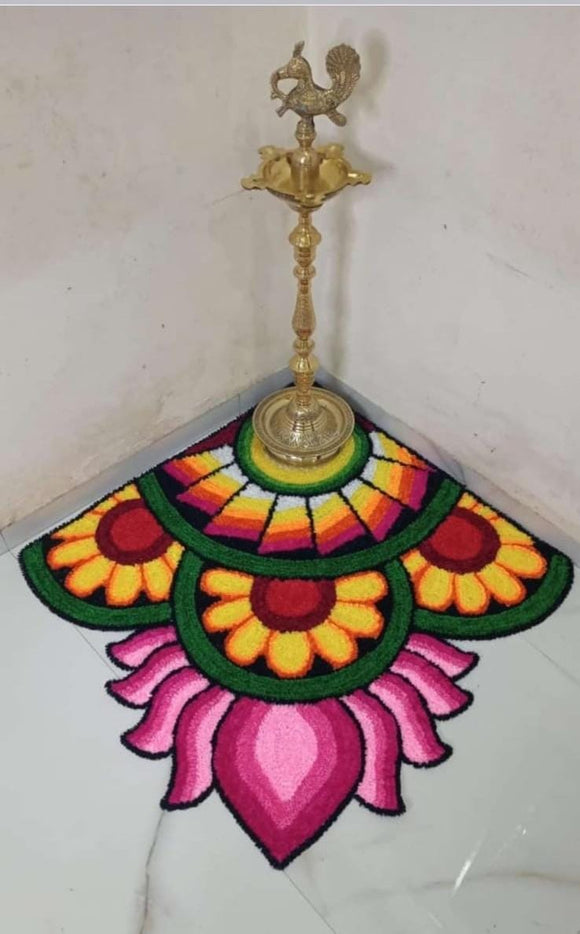 Feather Rangoli(CORNER )mat for Decoration -ANUB001CMA