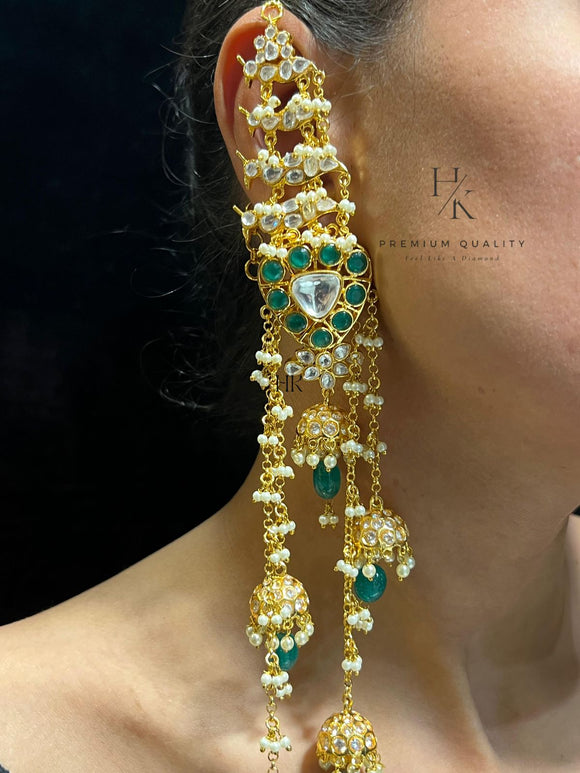 Amrapali , elegant Gold Finish Statement  Earring for women -SANDY001SEA
