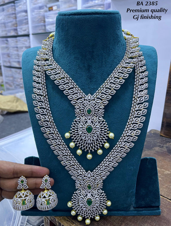 Danyalakshmi ,elegant Premium Quality Gold Jewellery Finish Diamond Bridal Necklace Set for Women -SHAKI001DJSD