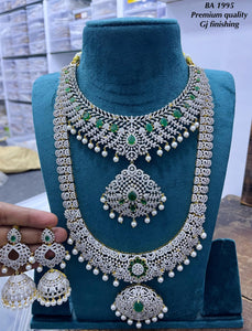 Sheela ,elegant Premium Quality Gold Jewellery Finish Diamond Bridal Necklace Set for Women -SHAKI001DJSA