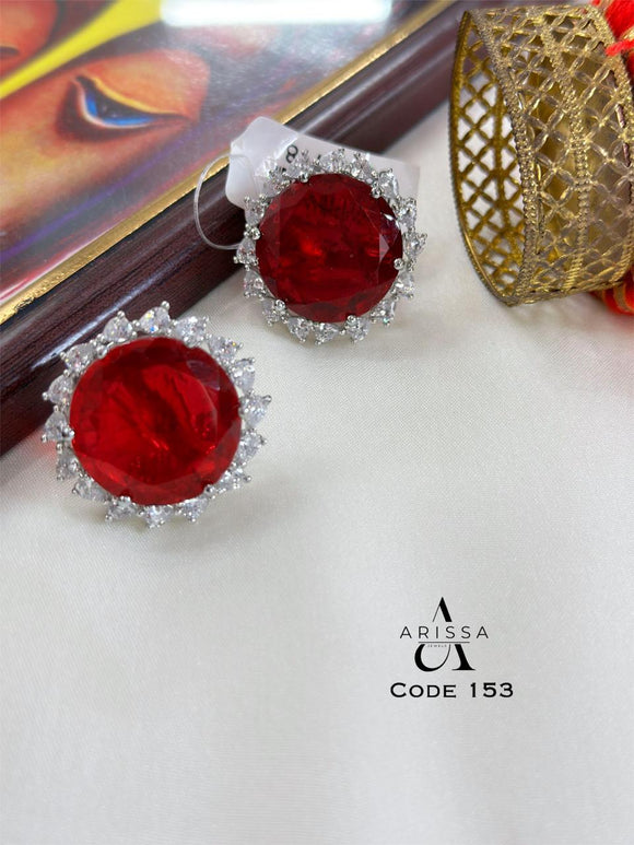Red stone , elegant designer stone earrings for women -MOE001EWG