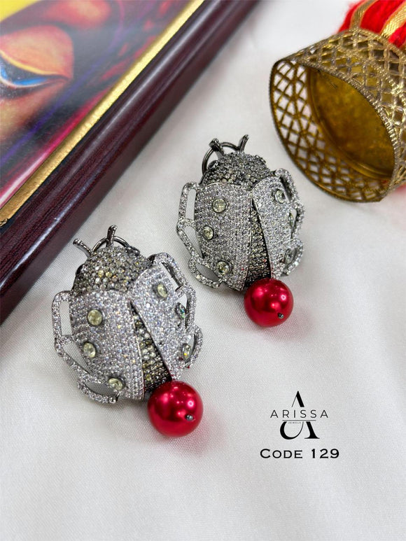 Lucky Lady Bug  , elegant designer stone earrings for women -MOE001EWF