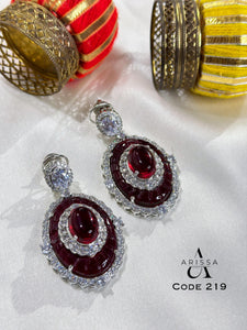 Ruby Beauty , elegant Ruby stone earrings for women -MOE001EWD