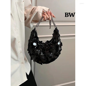 Black Premium Quality Sequins studded sling Bag for women -KJF001SB