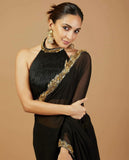 Bollywood Replica Black Beautiful Kiara Advani Saree for women -TBC001KAS