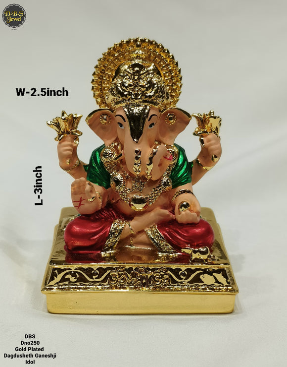 Gold plated Dagdu Sheth Ganesha idol-ANUB001DSA