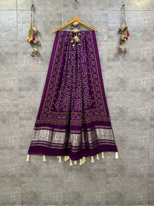 New Purple  Lagdipatta Dupatta with Tassels-KRISH001LPA