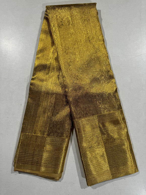 Gangotri , Kanjivaram woven exclusive Heavy Grand Vathuvai full gold tissue saree -SACHI001GS