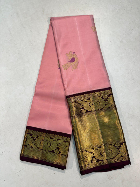 Priyamvada , Kanjivaram woven exclusive classic VATHUVAI pure silk saree for women -SACHI001PSS