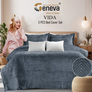 Vida 5pcs Set Launching one more item in winter series in solid color with Stylish laser cut pattern embossed-PREET001VC