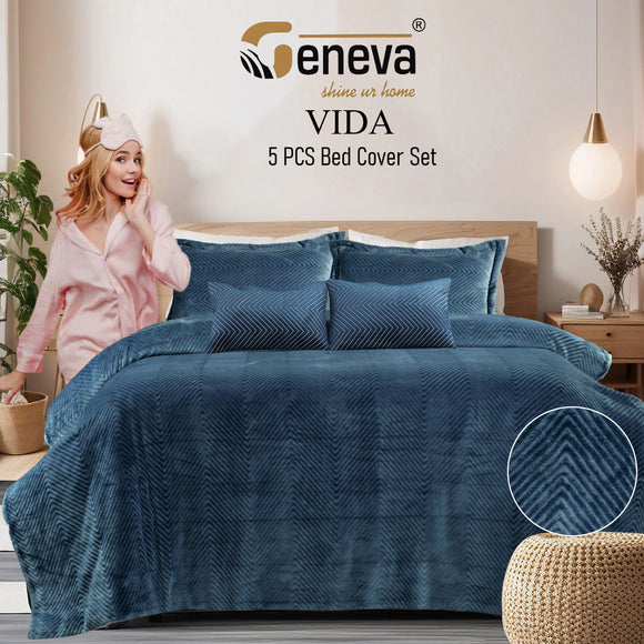 Vida 5pcs Set Launching one more item in winter series in solid color with Stylish laser cut pattern embossed-PREET001VA