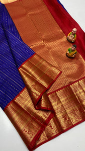 Shyamala , Pure kanchipuram traditional silk saree with Korvai Border-SACHI001BR