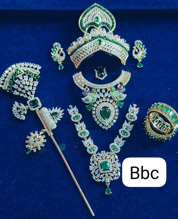 Beautiful Gold Finish American Diamond Jewellery Set for Laddu Gopal -BRIJ001LGJ