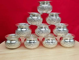 Set of 10 , German Silver Small Size Payasam Bowls for Festivals-CZ001PB