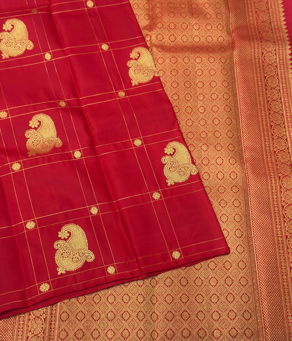 Kanakavalli , Pure Kanchipuram Silk Hand Woven 1G Pure Zari Saree -SACHI001RS