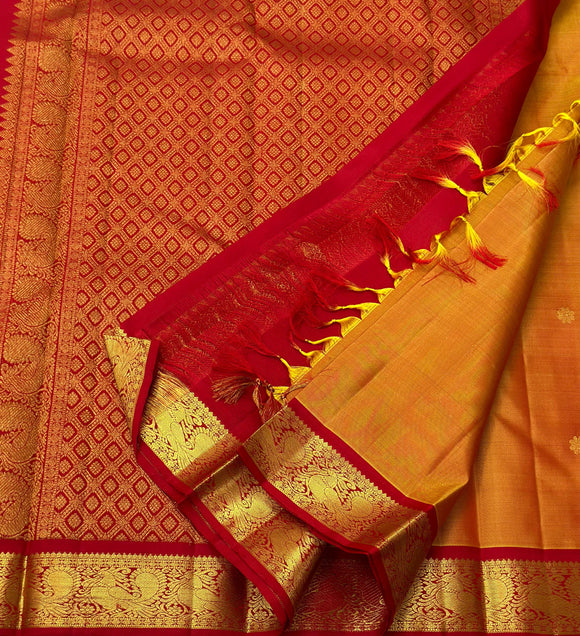 Madhavi , Pure Kanchipuram Silk Hand Woven 1G Pure Zari Saree -SACHI001YR