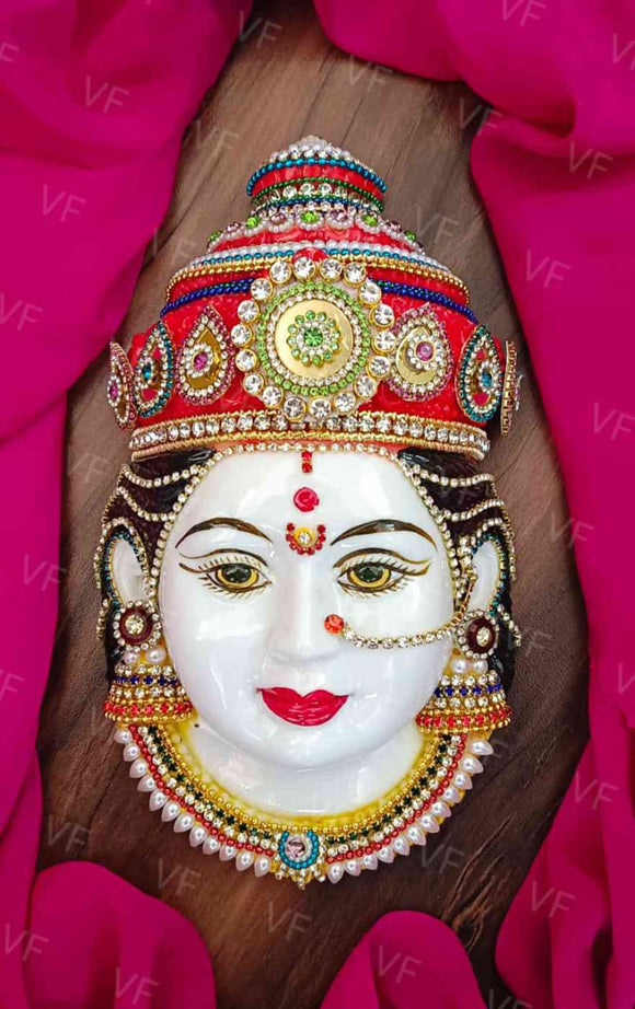 Margashish gurvar special  Narayani Devi Mukhwata Approx 8 inch ( Marble Material stone and moti work)- ALL001ND