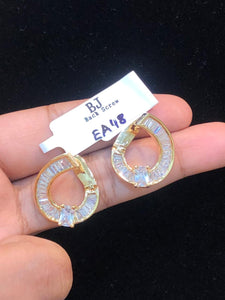 Julien , Gold Jewellery finish Diamond Replica Earrings with Back screws for women -SANDY001DRE