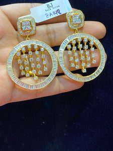 Prajwala , Gold Finish Diamond Replica Earrings for Women -SANDY001DR