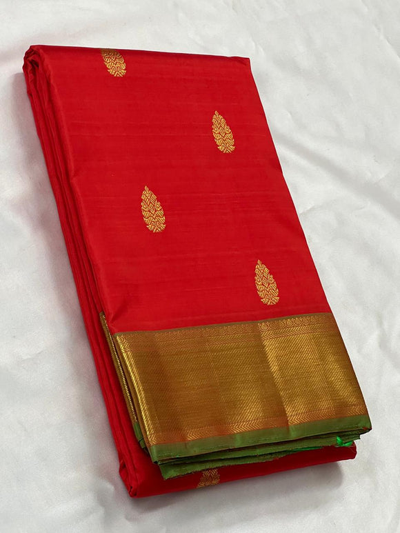 Shyamashree , elegant Kanjeevaram Silk Saree With 2 Gram Pure Gold Zari for Women -SACHI001RG