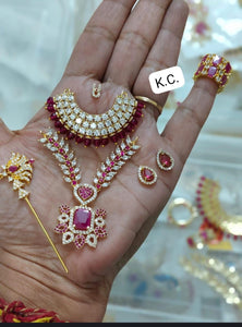 Yashoda Nandana , elegant Gold Finish American Diamond Jewellery Set for Laddu Gopal -BRIJ001LGJP