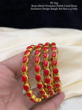 Pavizharani , elegant Matt Gold Finish Coral Bangle Set for women -SHAKI001CB