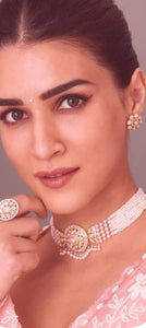 Bollywood Diva Kriti Sanon Inspired Pearl Choker Necklace Set for Women-SANDY001PC