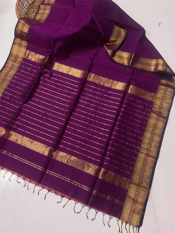 Grapewine Shade Maheshwari jari border jari Pallu saree for Women -SRI001GW