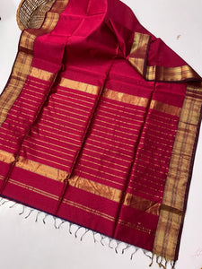 Maheshwari jari border jari Pallu saree for Women -SRI001R