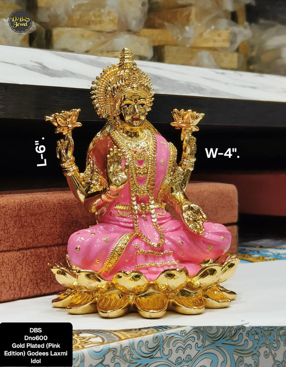 Janaranjani , Gold Plated (Pink Edition) Goddess Laxmi Idol -ANUB001LI