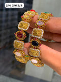 Madhubala , Elegant Temple Designer Navratna Bangles Set for Women -LR001TNB