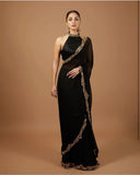 Bollywood Replica Black Beautiful Kiara Advani Saree for women -TBC001KAS