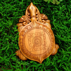 Hand Crafted Puja Asan Made from Rudraksh Wood with Kurma Design -KER001PA