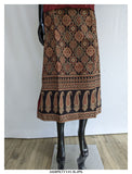 Jacquard Woven Handloom Coat Collar Neck Cotton Top with Ajrakh Printed Straight Cut Skirt -KIA001ST