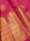 Gajri Pink Kanjivaram Silks in Classical colour combination with Golden Zari -SACH001GP