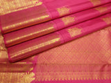 Gajri Pink Kanjivaram Silks in Classical colour combination with Golden Zari -SACH001GP