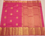 Gajri Pink Kanjivaram Silks in Classical colour combination with Golden Zari -SACH001GP